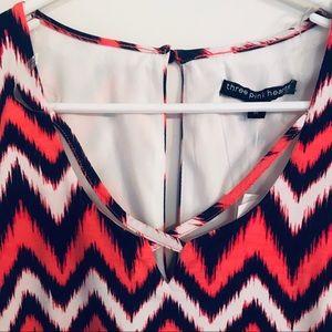 NWT🏷 THREE PINK HEARTS Romper bright coral/blue